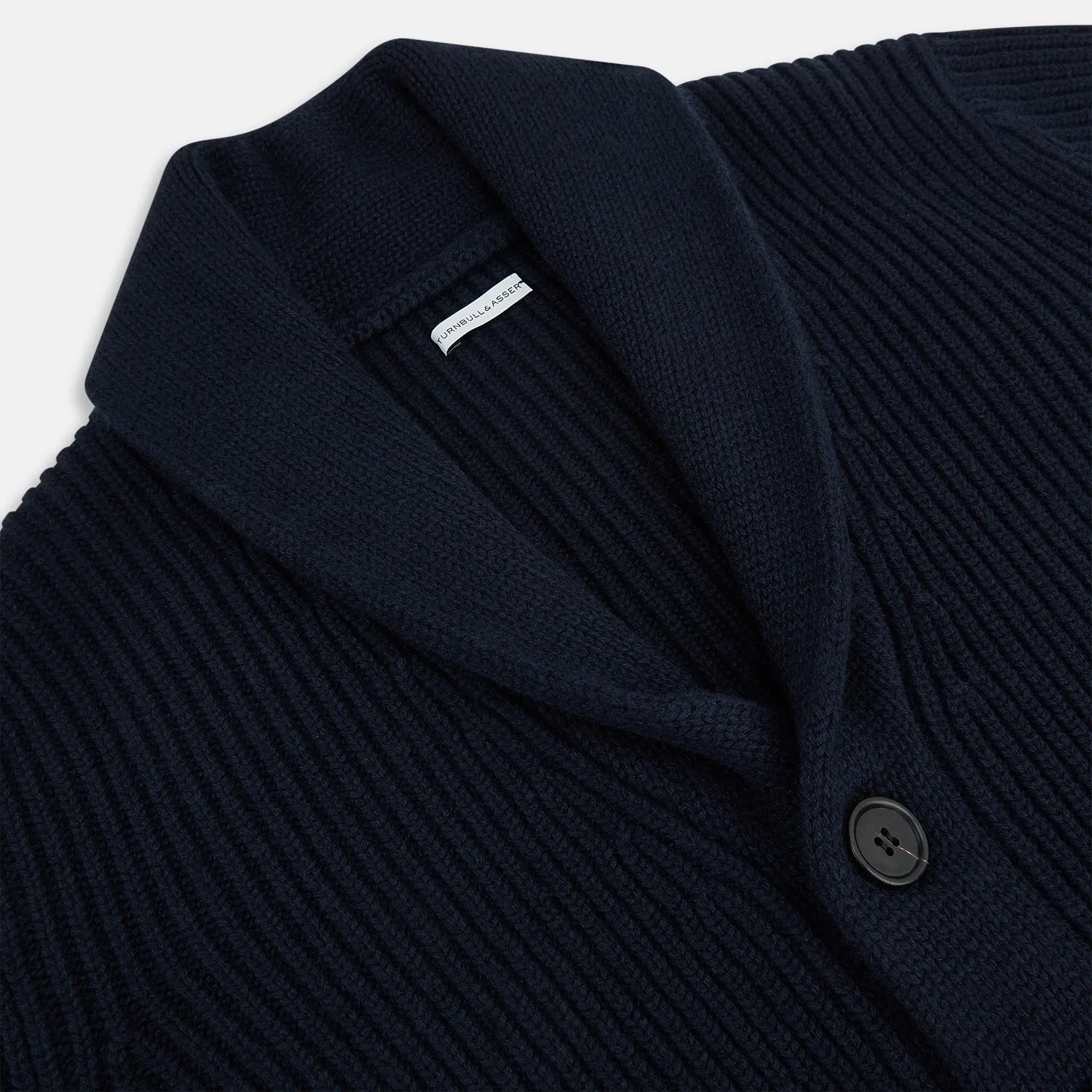 Midnight Blue Cashmere Shawl Collar Cardigan