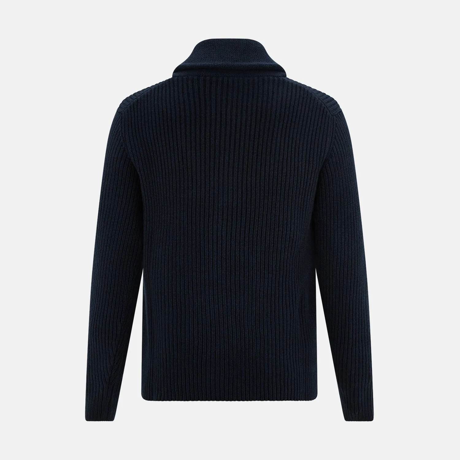 Midnight Blue Cashmere Shawl Collar Cardigan