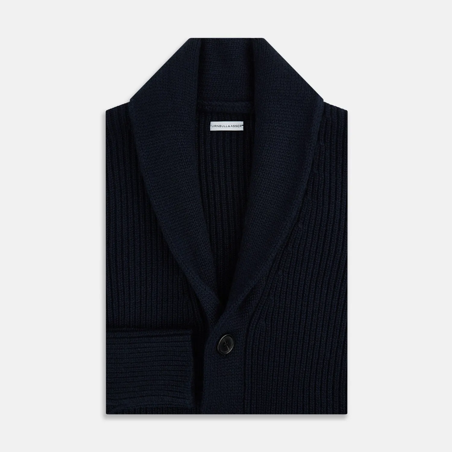 Midnight Blue Cashmere Shawl Collar Cardigan