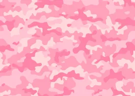 Military Fabric, Pink Camouflage Fabric, Cotton or Fleece, 3644