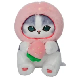Mofusand Kawaii Strawberry Cat Plush 9"
