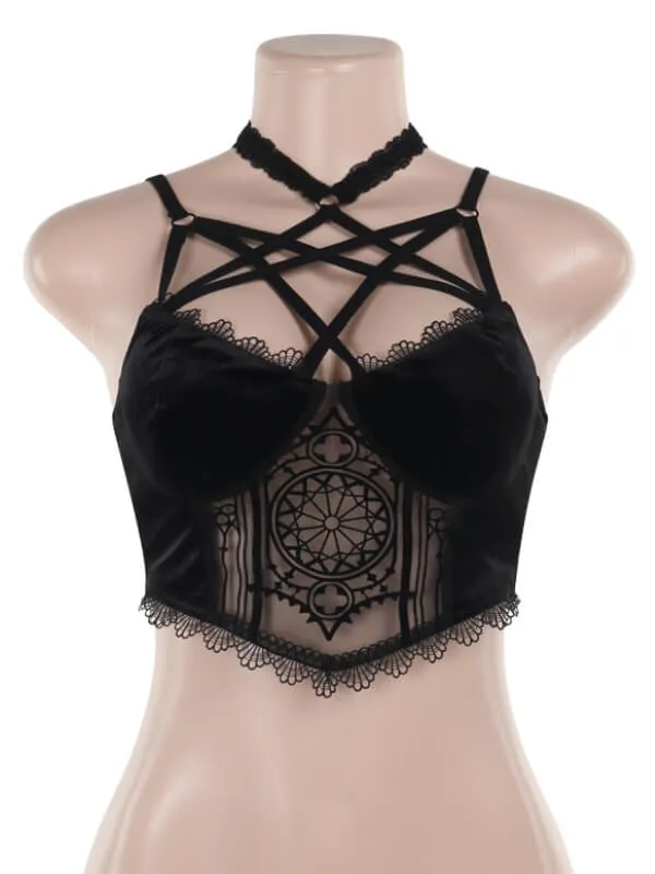Mystery goth star halter cami
