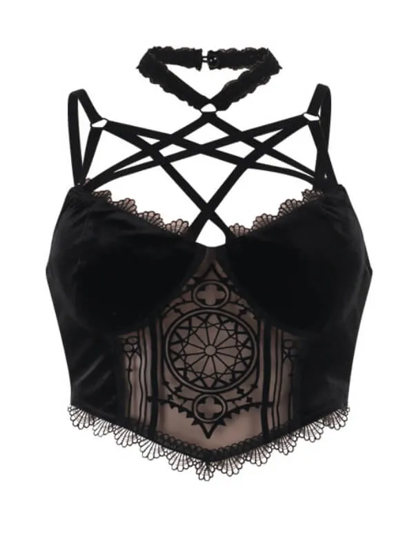 Mystery goth star halter cami