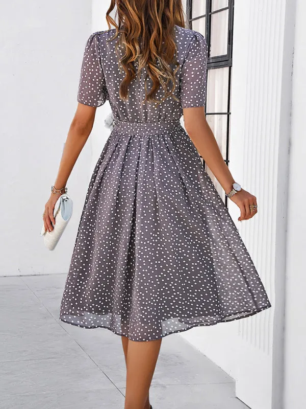 Patricia Women's Elegant Casual Polka Dot Print Strappy Dress