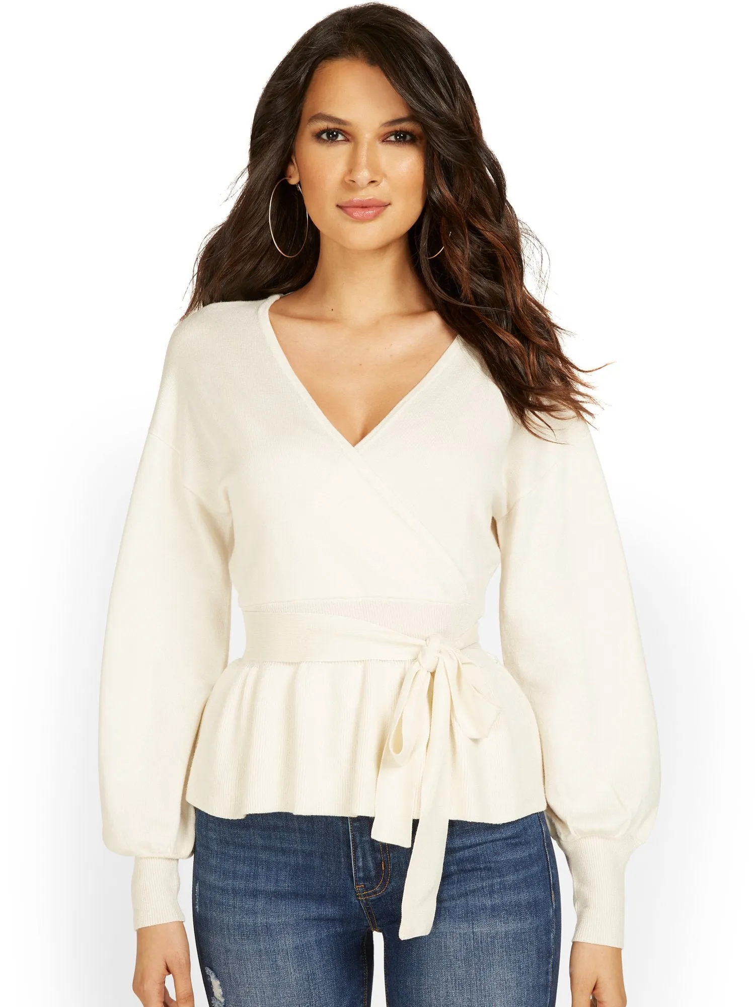 Peplum Wrap Sweater