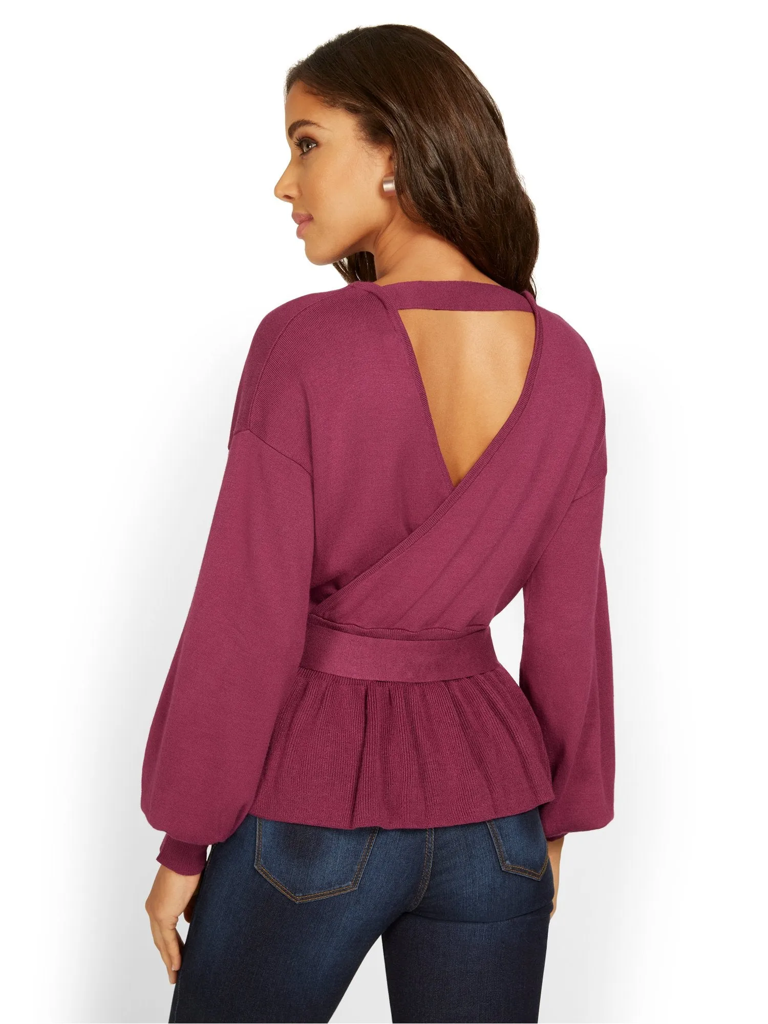 Peplum Wrap Sweater
