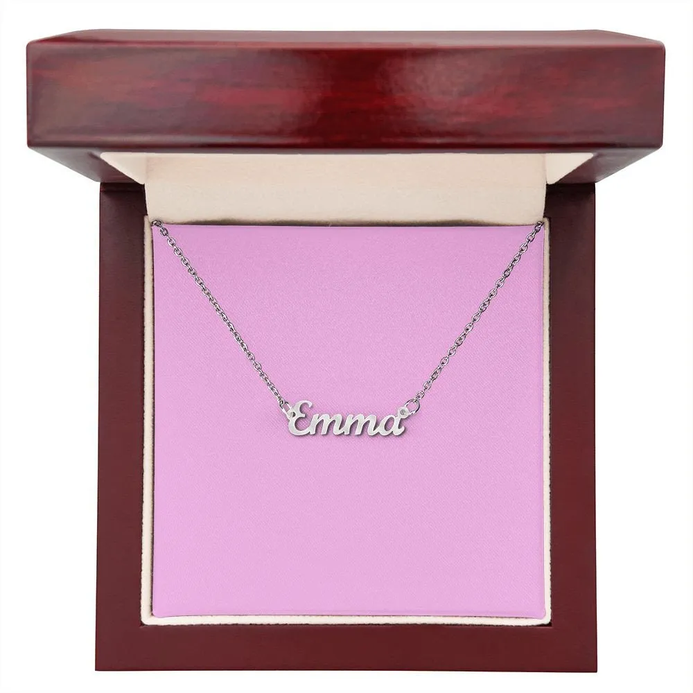 Perfect Minimalist Unisex Gift Custom Name Necklace Stainless Steel Exclusive Retro Cursive Font For Guys and Girls Men and Women