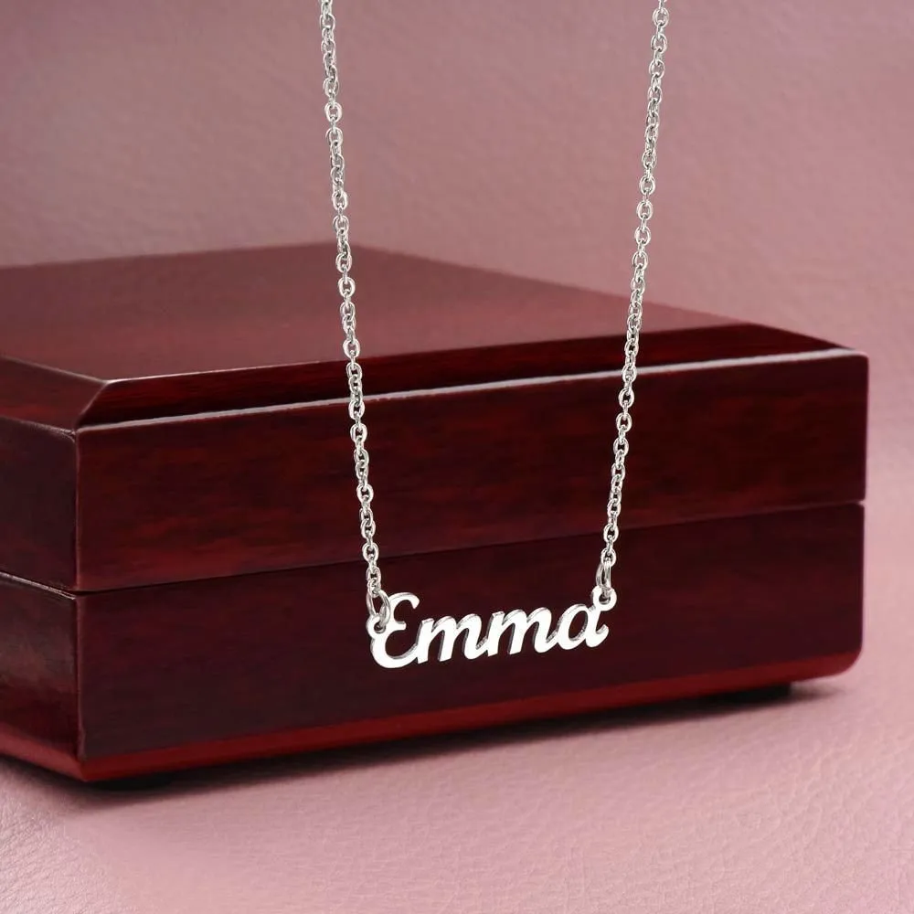 Perfect Minimalist Unisex Gift Custom Name Necklace Stainless Steel Exclusive Retro Cursive Font For Guys and Girls Men and Women