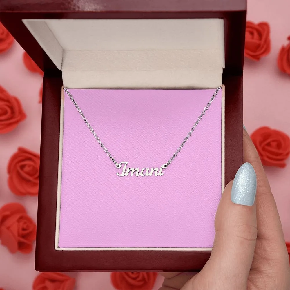 Perfect Minimalist Unisex Gift Custom Name Necklace Stainless Steel Exclusive Retro Cursive Font For Guys and Girls Men and Women