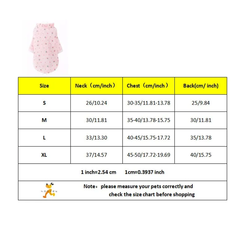 Pink Strawberry Dog Clothing