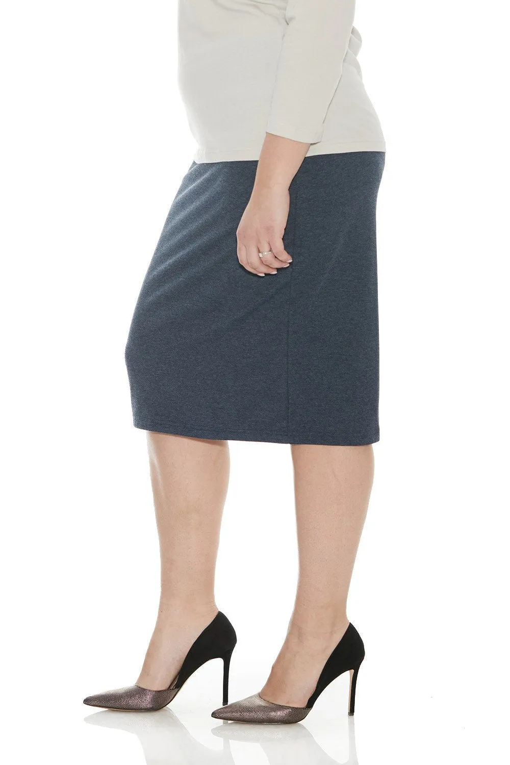 Plus Size Cotton Below Knee Length Pencil Skirt 'Dallas' EX802111
