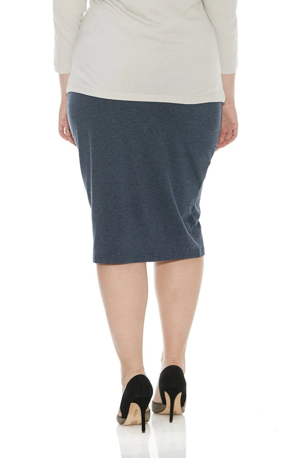 Plus Size Cotton Below Knee Length Pencil Skirt 'Dallas' EX802111