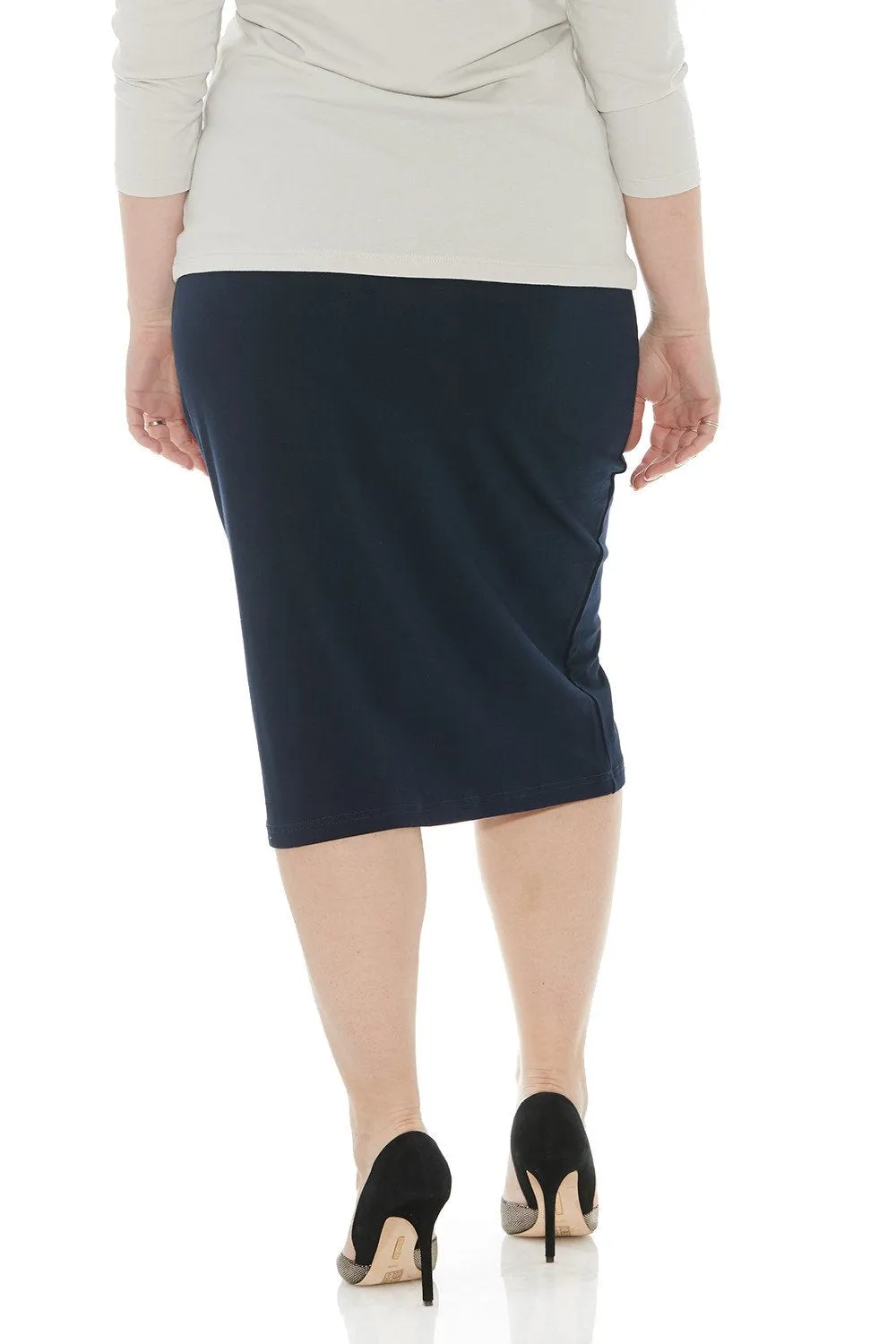Plus Size Cotton Below Knee Length Pencil Skirt 'Dallas' EX802111
