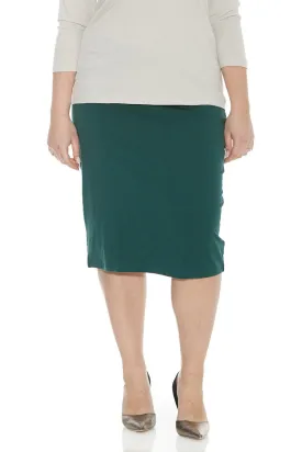 Plus Size Cotton Below Knee Length Pencil Skirt 'Dallas' EX802111
