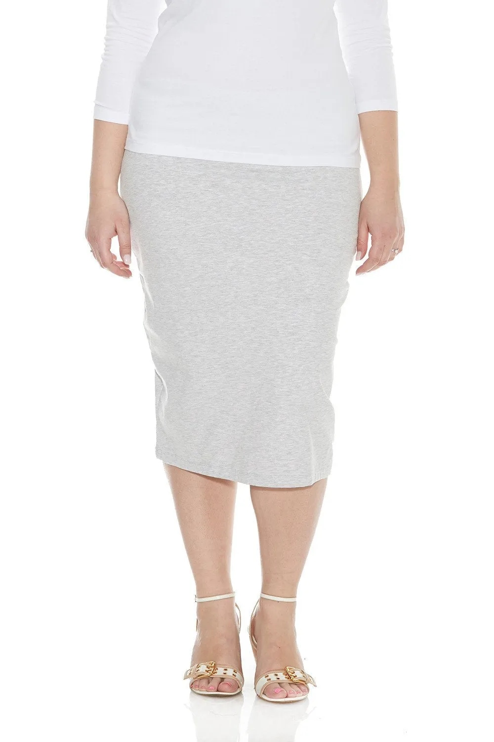 Plus Size Cotton Below Knee Length Pencil Skirt 'Dallas' EX802111