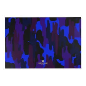 Purple Blue Camo Carpet, Best Camouflage Military Army Print 24x36/ 36x60/ 48x72 inches Area Rug