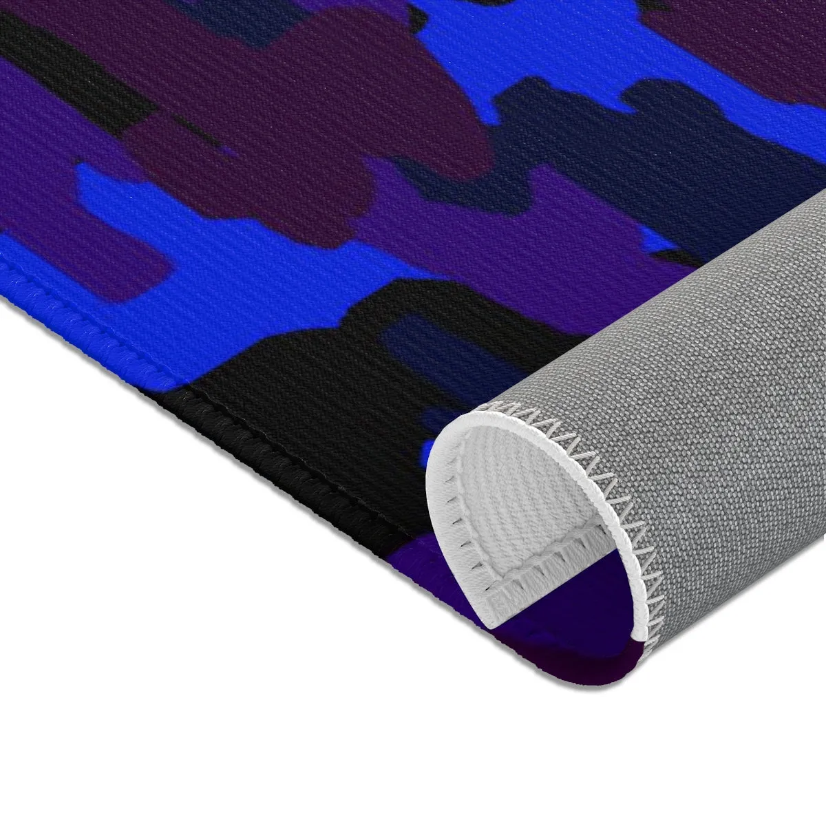 Purple Blue Camo Carpet, Best Camouflage Military Army Print 24x36/ 36x60/ 48x72 inches Area Rug
