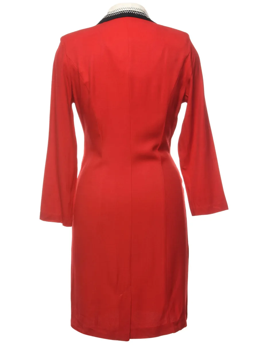 Red Coat Dress - L