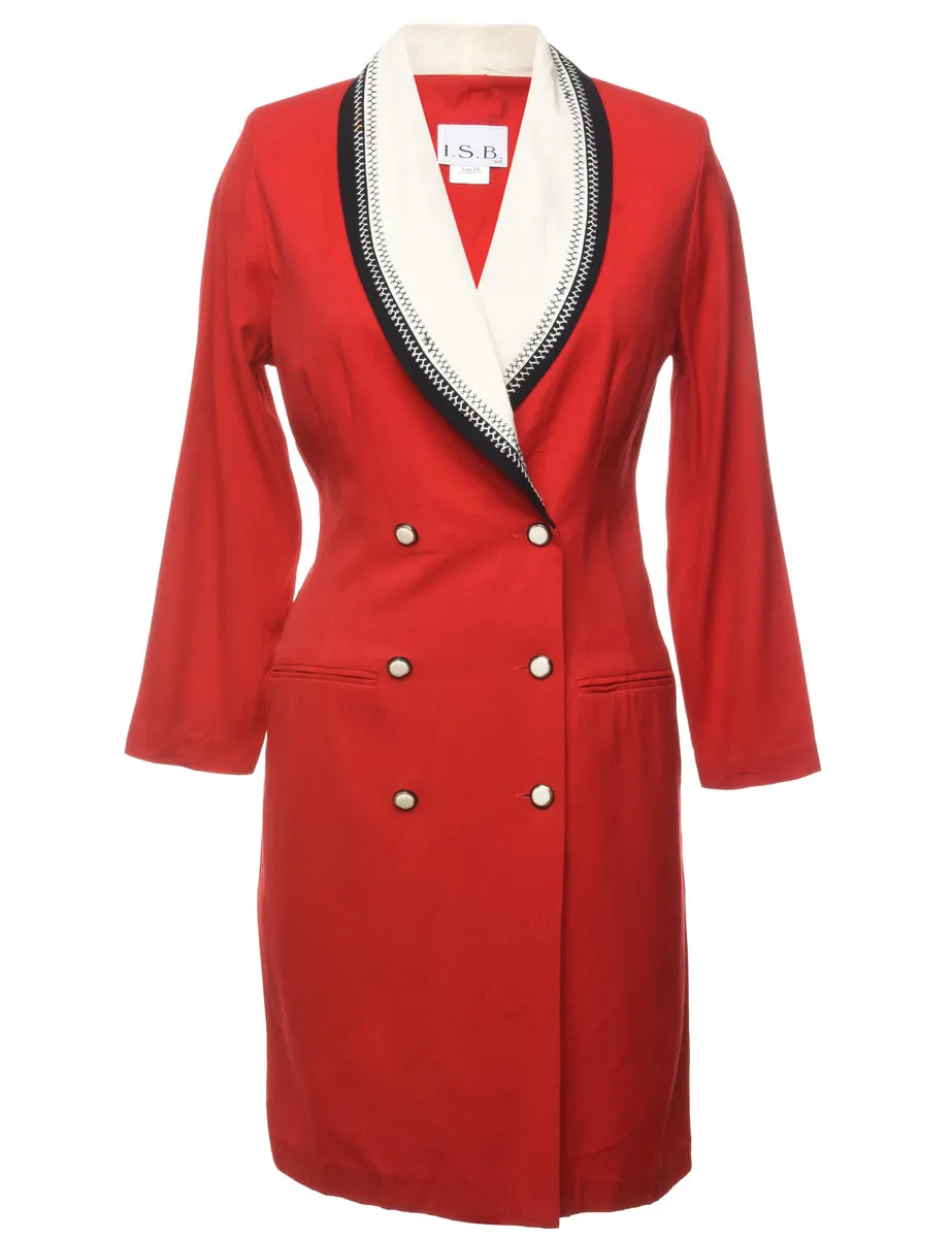 Red Coat Dress - L