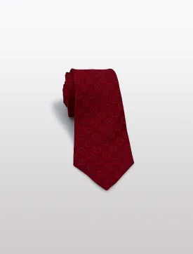 Red Motif Patterned Microfiber Tie