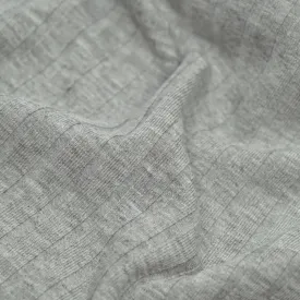 Remnant - 1.1m - Chunky Rib Knit - Light Heather Grey