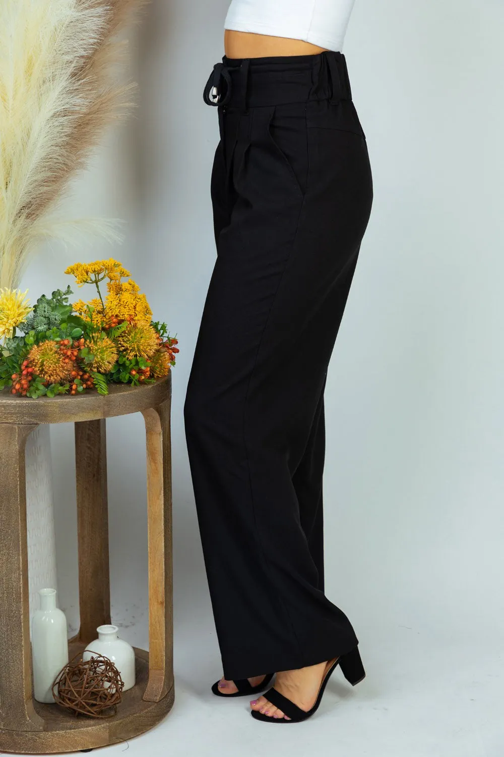 Saturday Night High Waisted Solid Woven Pants