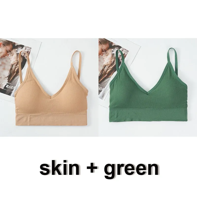 Seamless Padded Brallete Tank Top with Removable Padding