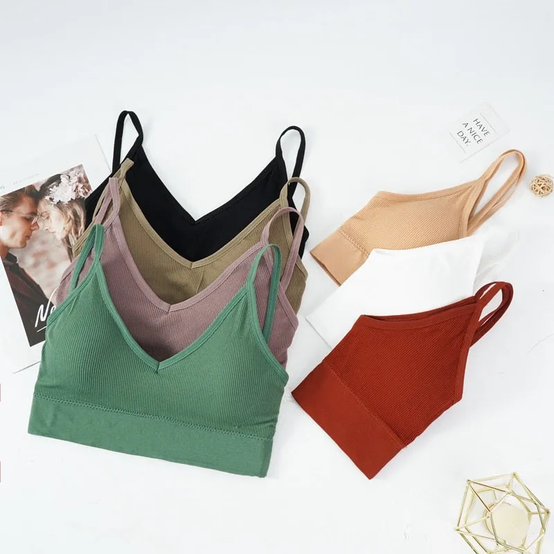 Seamless Padded Brallete Tank Top with Removable Padding