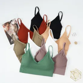 Seamless Padded Brallete Tank Top with Removable Padding