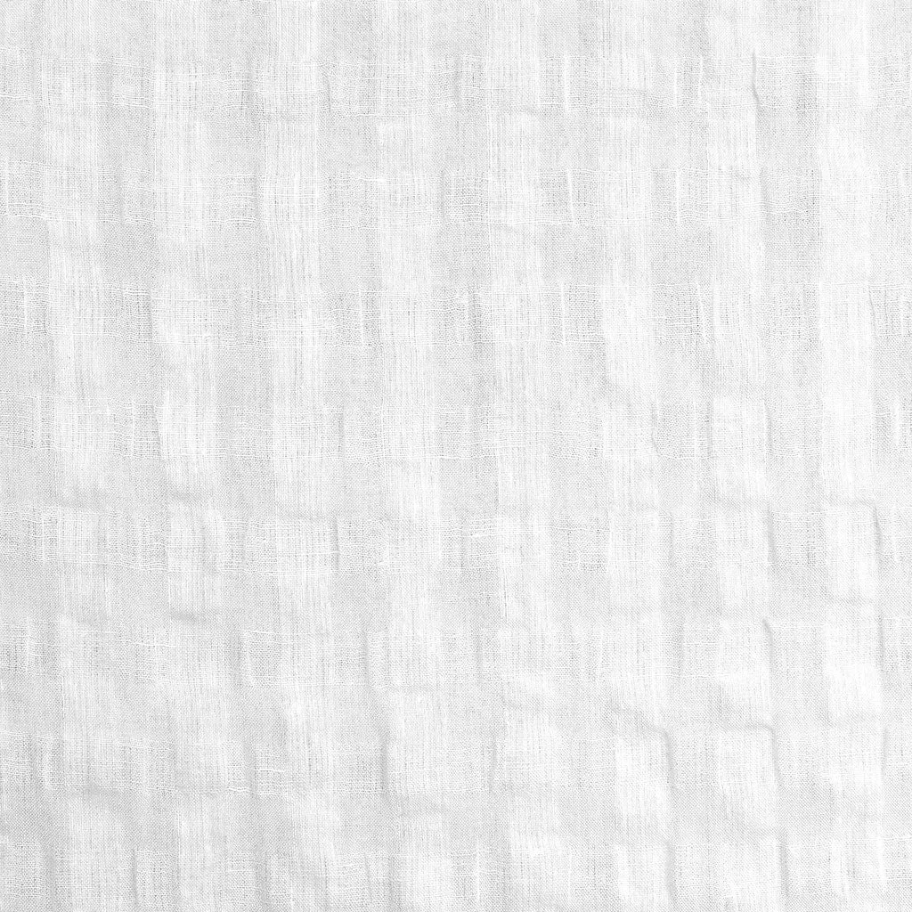 Shadow Check Linen Blend Gauze Shirting White