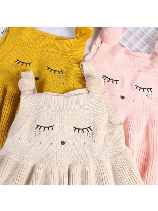 Sleeveless Pleated Strapped Knitwear Cotton Knitted Dress