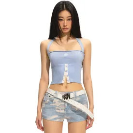 Slouchy Suspenders Blue