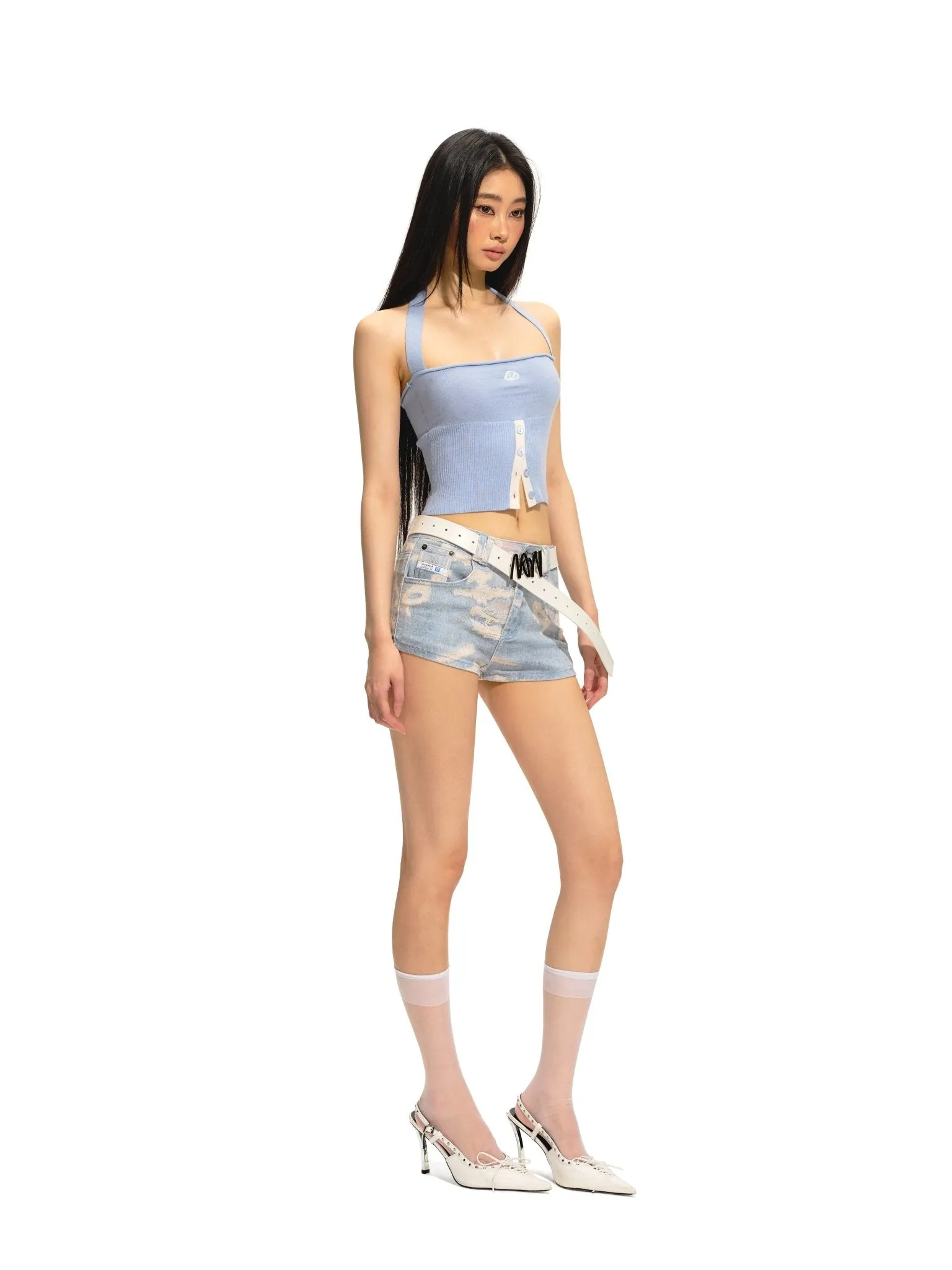 Slouchy Suspenders Blue