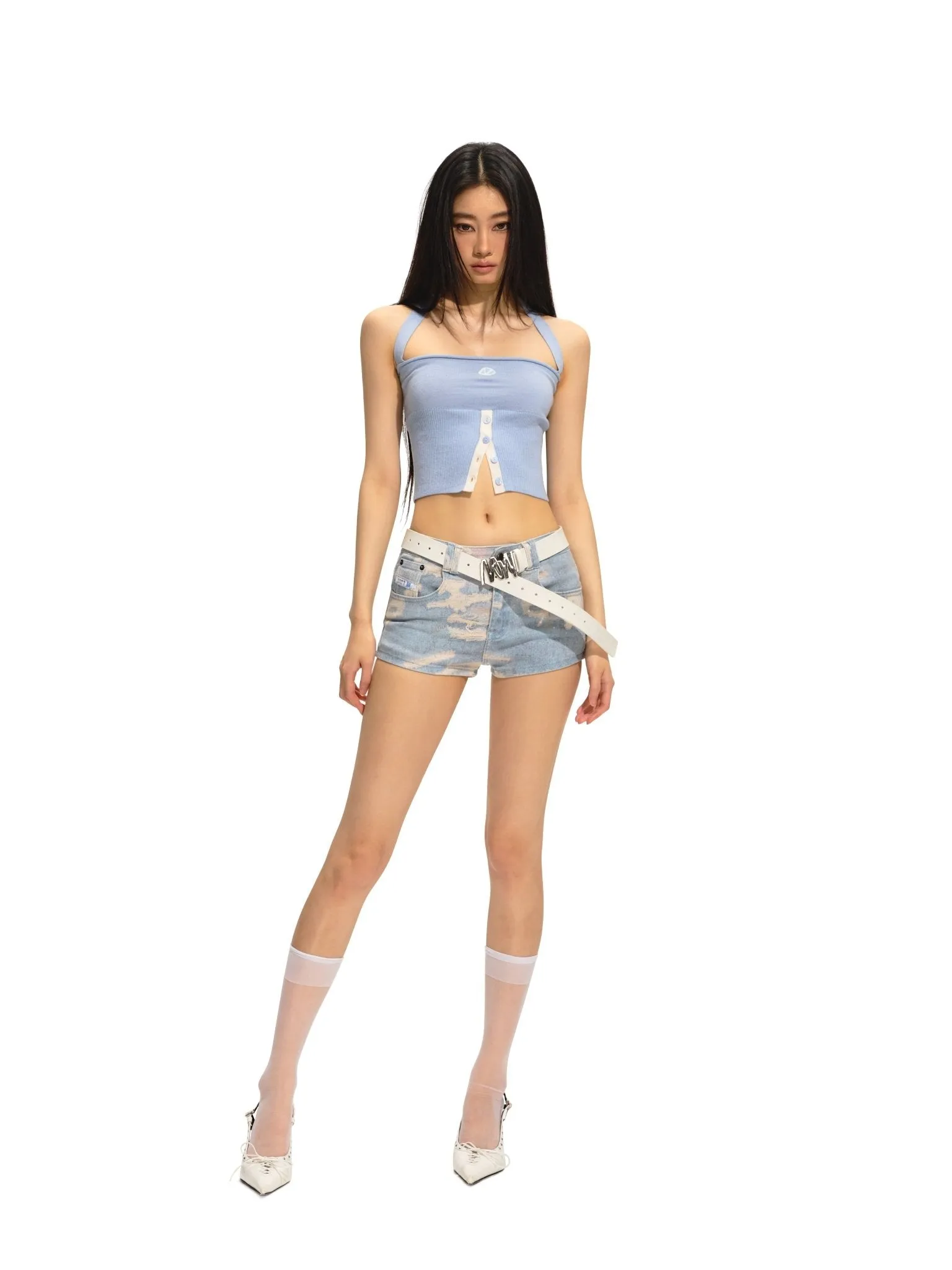 Slouchy Suspenders Blue