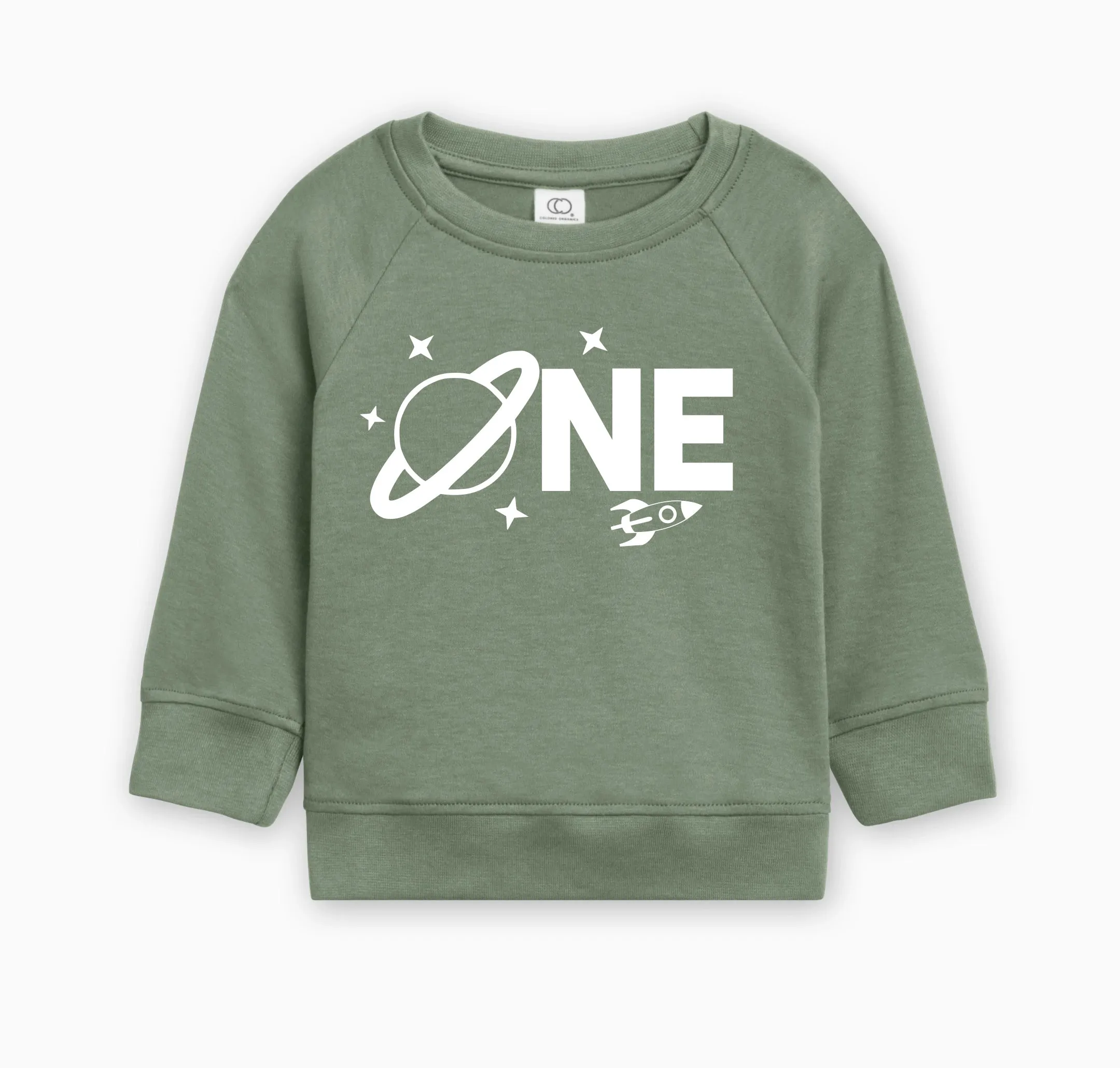 Space One 1st Birthday Boy Organic Cotton Pullover