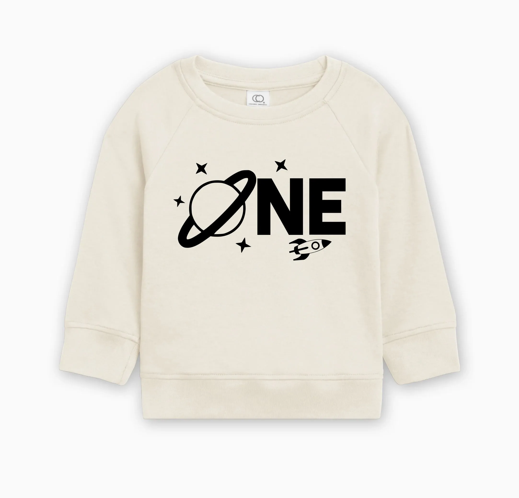 Space One 1st Birthday Boy Organic Cotton Pullover