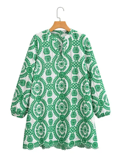 Spring Loose Embroidered Dress