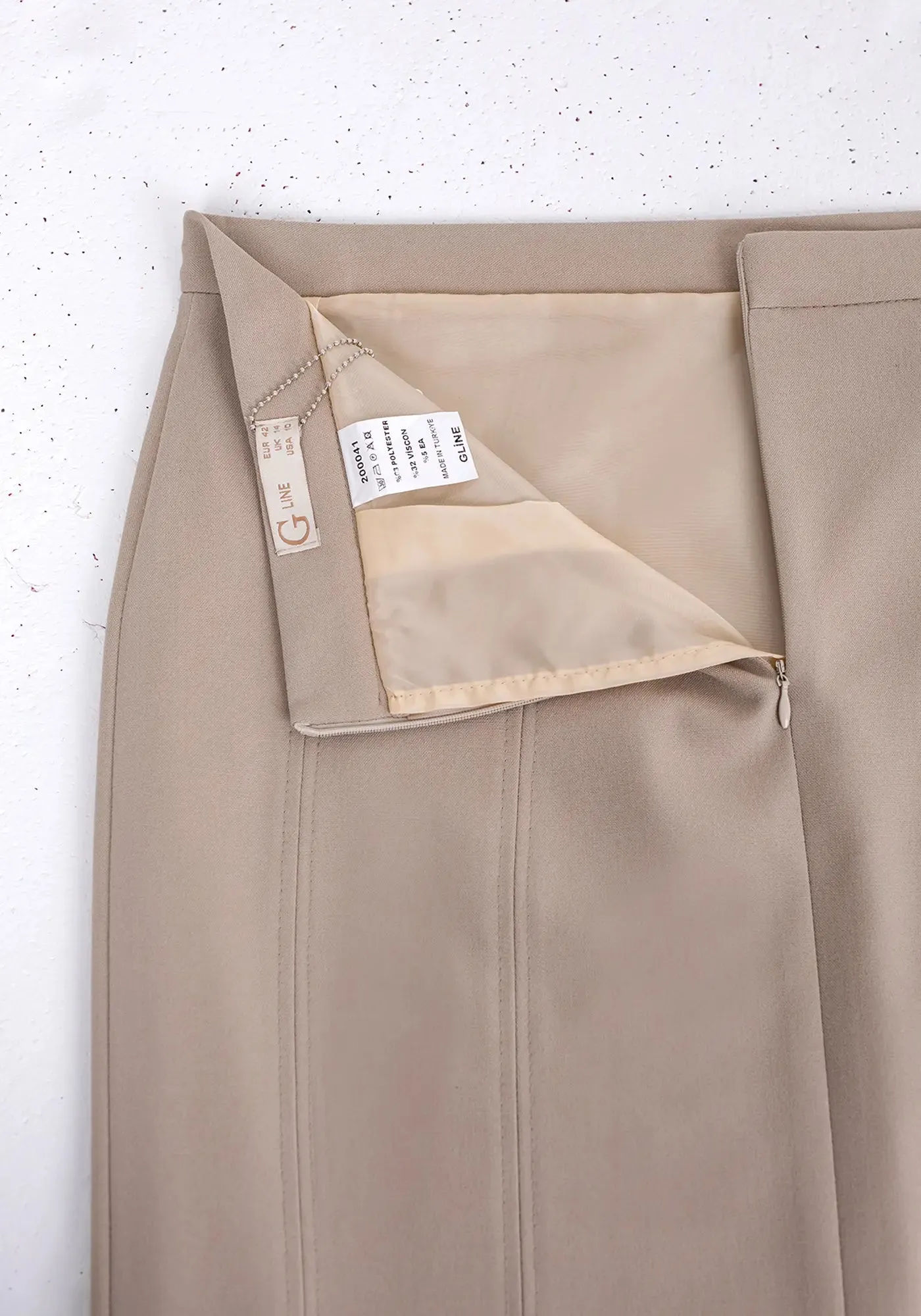 Stone Ankle Length Plus Size Back Split Maxi Skirt