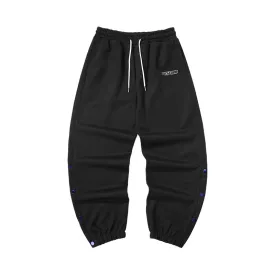 Street sports style letter label open and close self-adjusting laser buckle leg casual pants