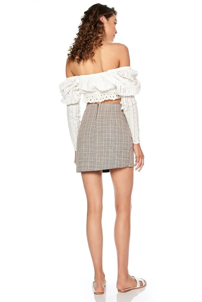 STUDIO MINI SKIRT - Plaid Brown (Final Sale)