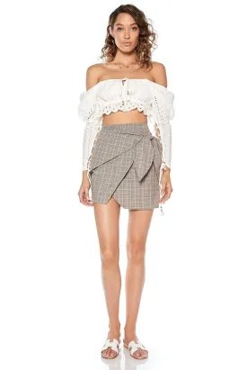 STUDIO MINI SKIRT - Plaid Brown (Final Sale)