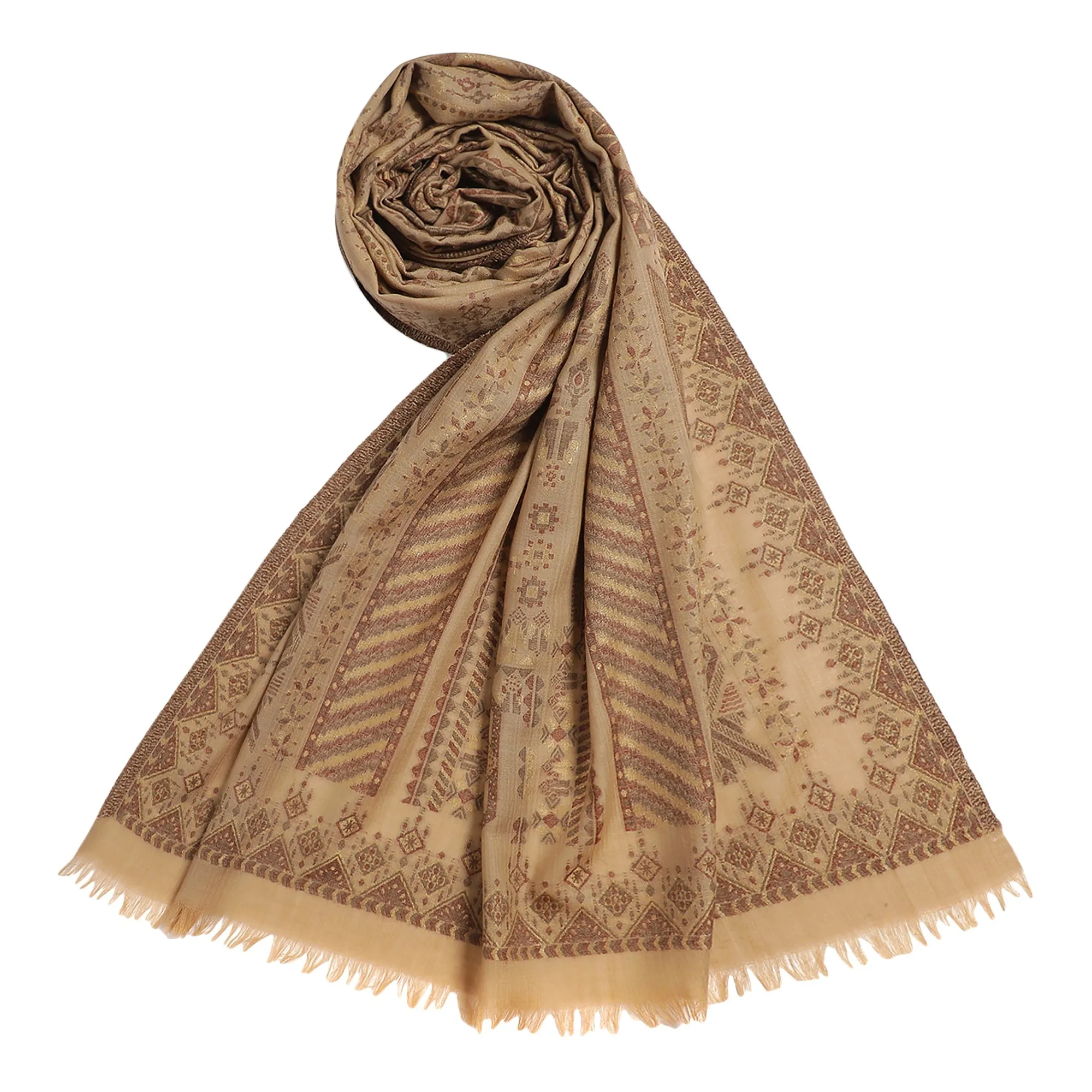 Stunning Mahi Design Woven Design Wool Shawl