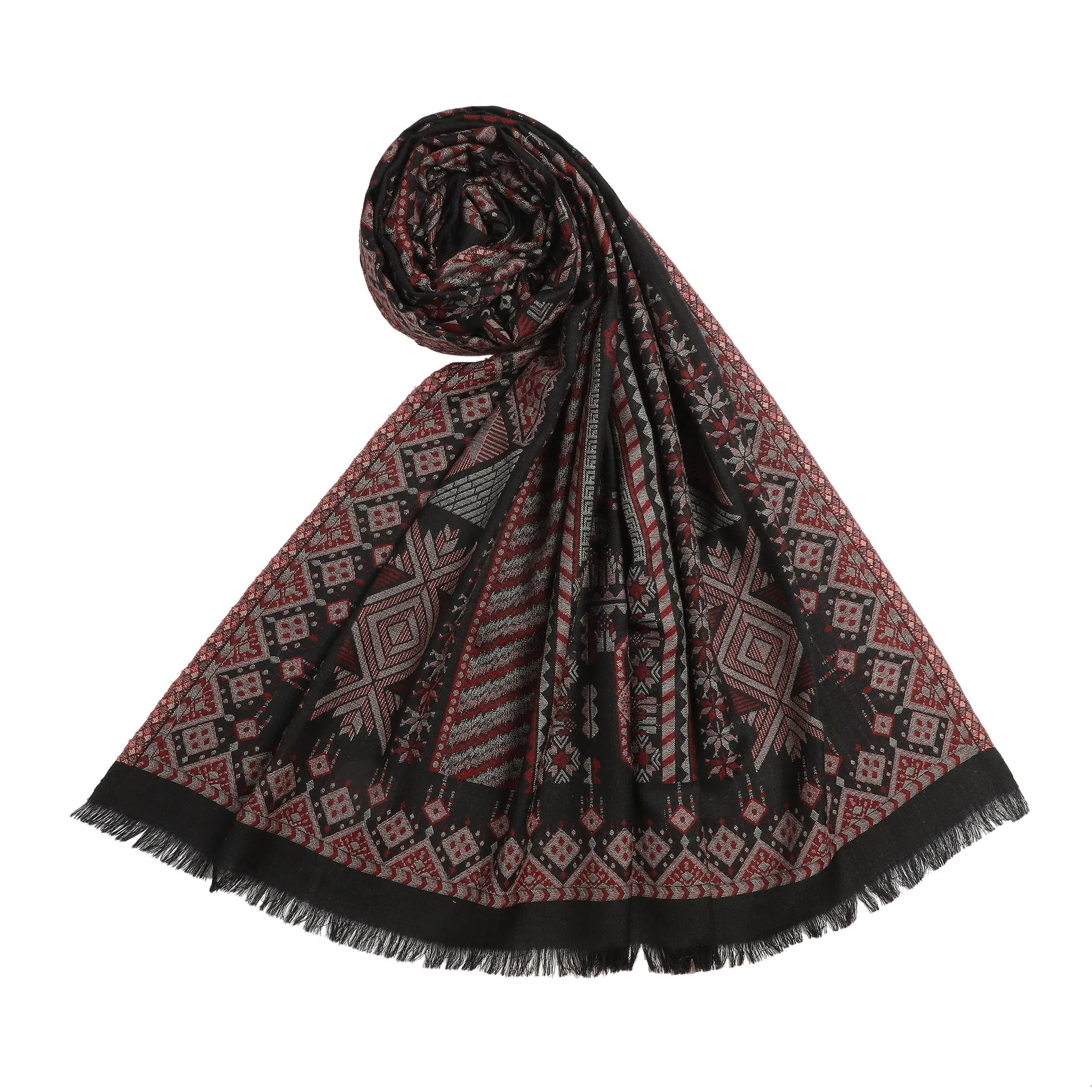 Stunning Mahi Design Woven Design Wool Shawl
