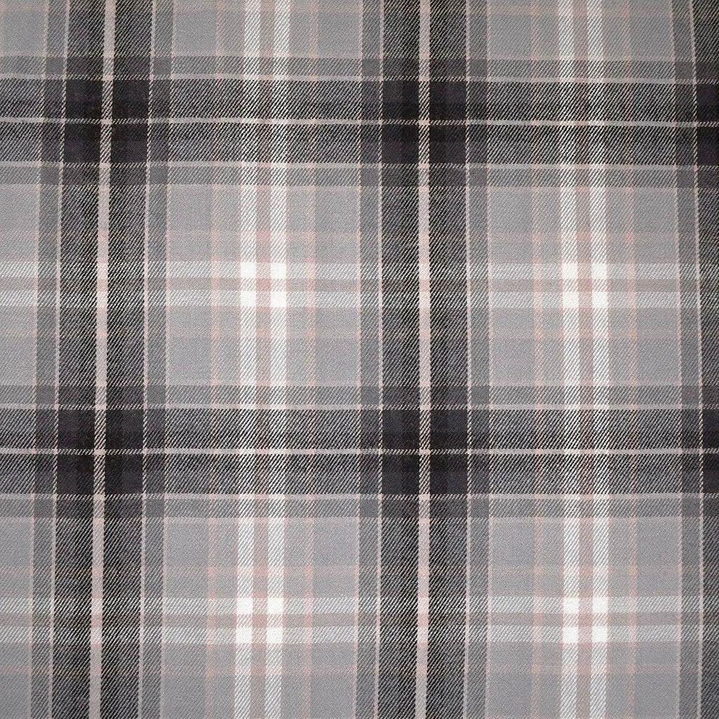 Tonal Tartan Plaid Brushed Cotton Shirting Grey