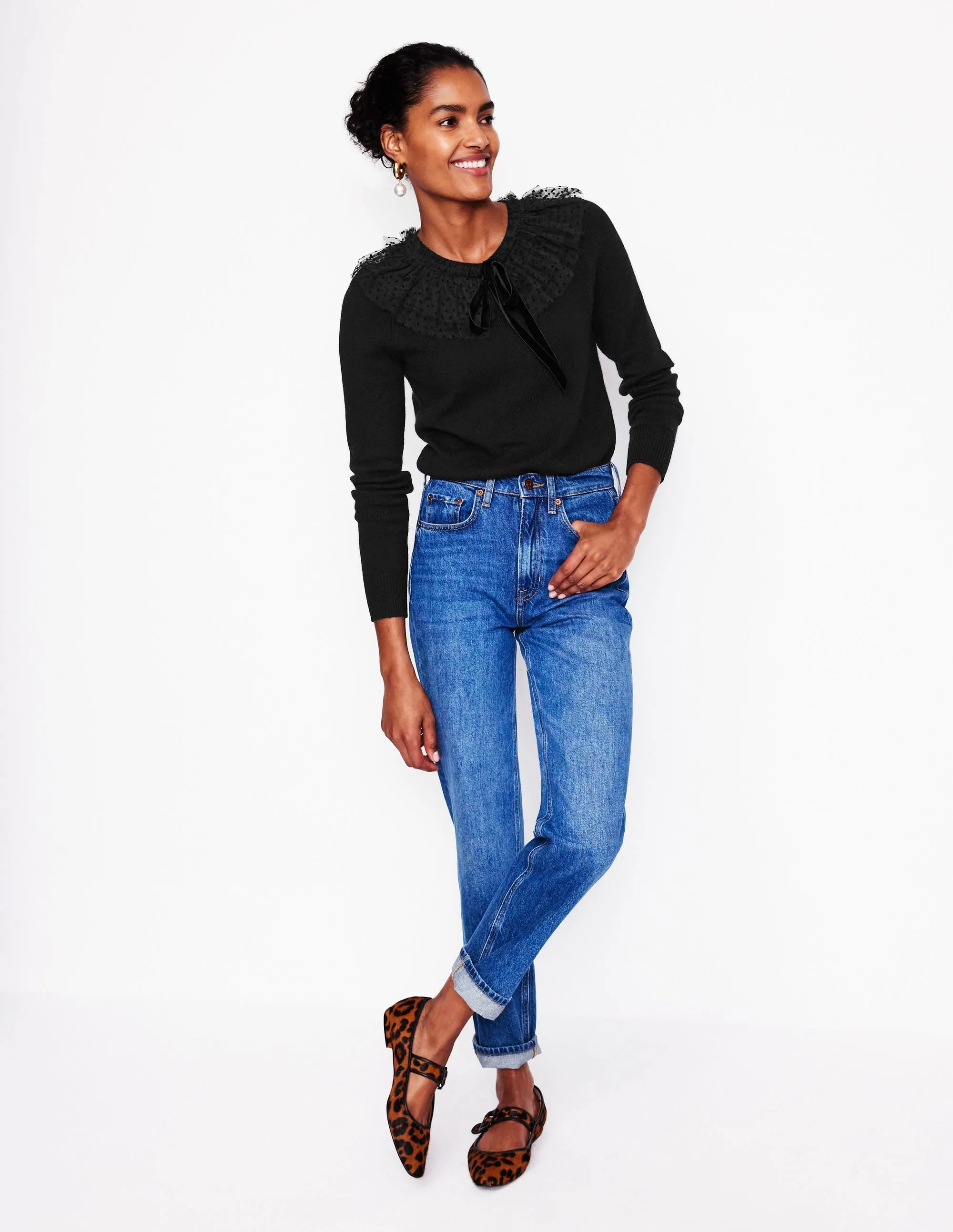 Tulle Party Jumper-Black