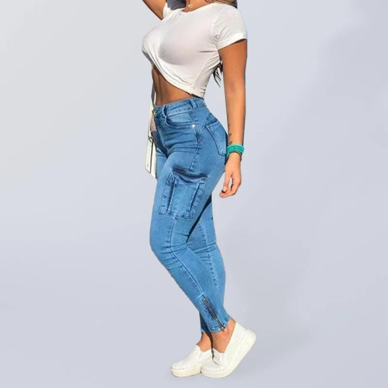 Women's Cargo Jeans With Zipper Ankles