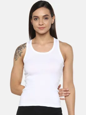 Women's Solid Pure Cotton Camisole with Racerback Style | SARA-WH-1 |