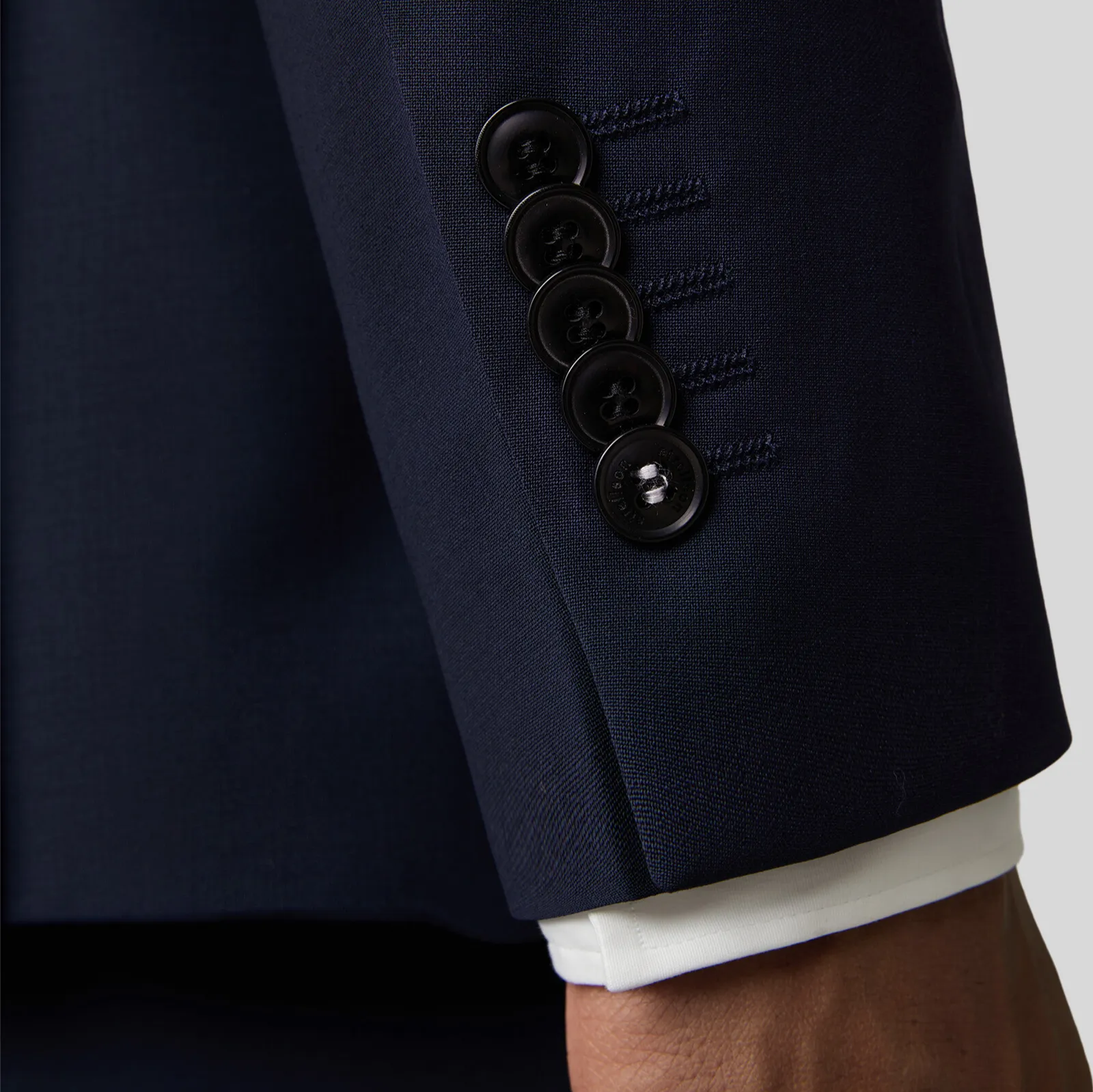 Wool Stretch Blend Blazer - Navy