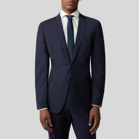 Wool Stretch Blend Blazer - Navy