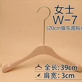 Xyijia Hanger (10Pcs/ Lot Wooden Hangers Long Hooks Clothing Shop Natural Color Wood Color Without Paint Matte Wooden Support No Trace Non-Slip Hangers